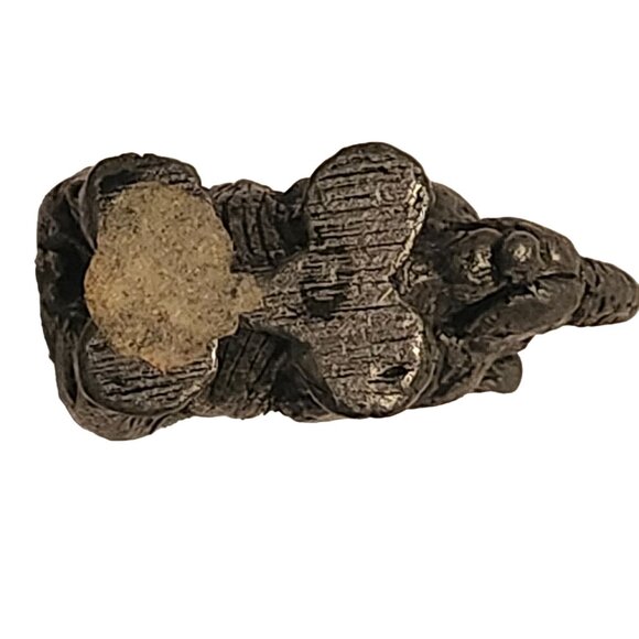 Miniature Rhino Figurine Pewter Sculpture Rhinoceros - Picture 6 of 7